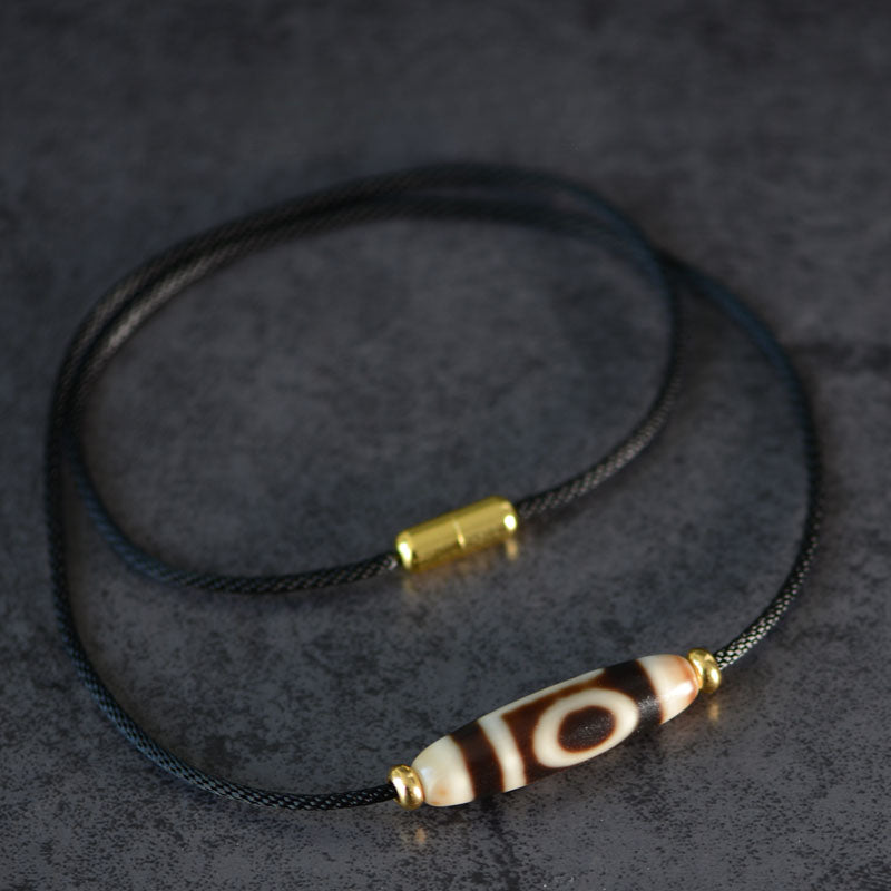 Dzi Bead Pendant Agate, Length 38mm and Width 11.5, Random Style - Touch Bling