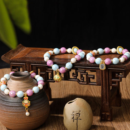 Pulsera de protección con cuentas de porcelana, ceniza de incienso, cristal Liuli, amuleto de cabeza de león, diosa tibetana de la riqueza, Zakiram, Buda, piedra de Buda