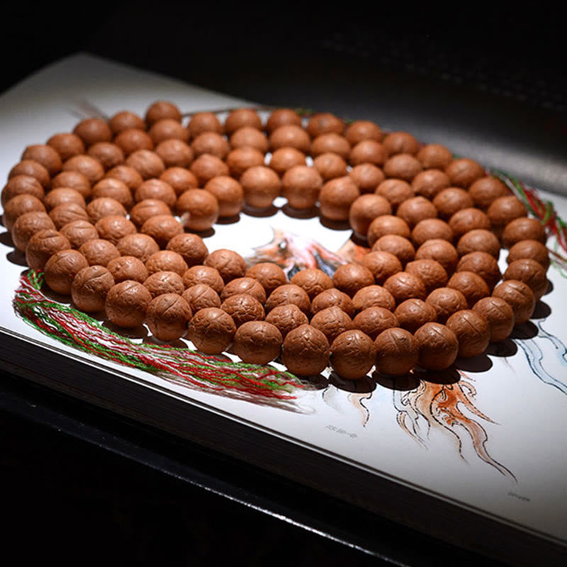 Pulsera con borlas de 108 cuentas de Mala Bodhi de Nepal, con semillas de Buda y riqueza