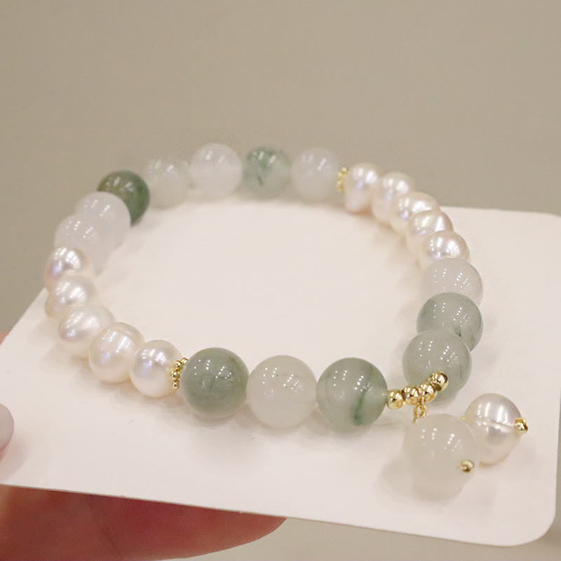 Buddha Stones Armband mit natürlicher Jadeperle und heilender Aufrichtigkeit