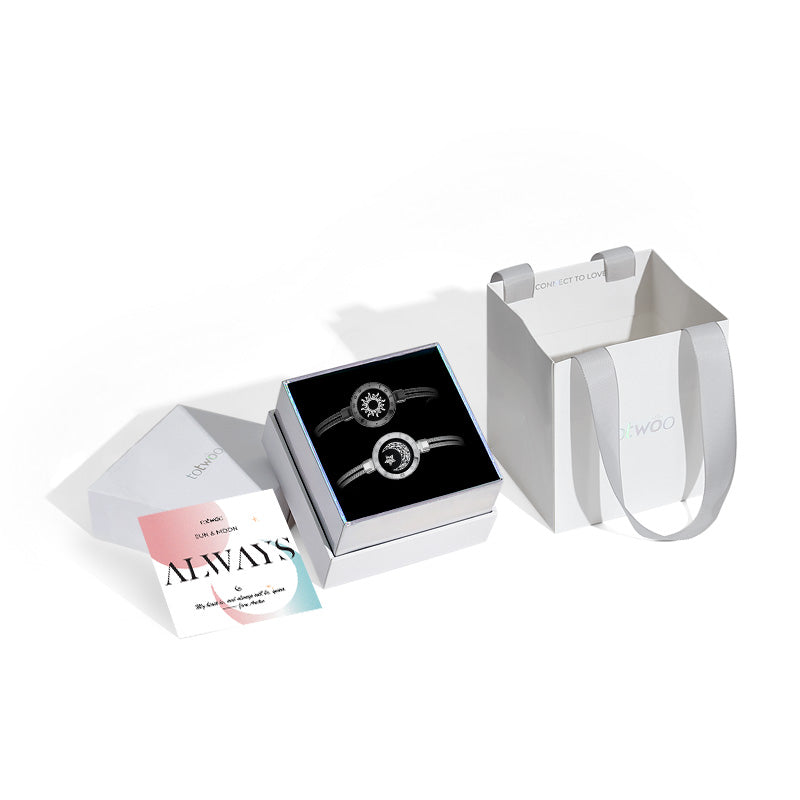 Sun&Moon Touch Bracelets with Snake Chain - Touch Bling