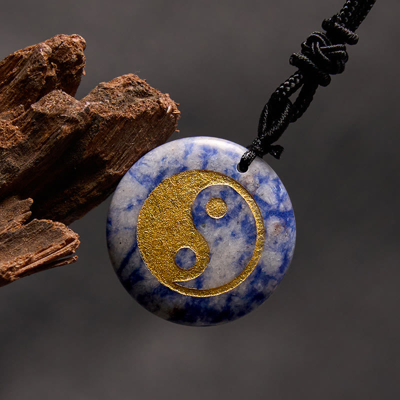 Collar con colgante espiritual Yin Yang, piedras de Buda, varios cristales, amatista, ojo de tigre, aventurina verde