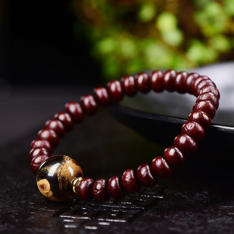 Pulsera de armonía con cuentas de semillas Bodhi moradas tibetanas naturales de Buda