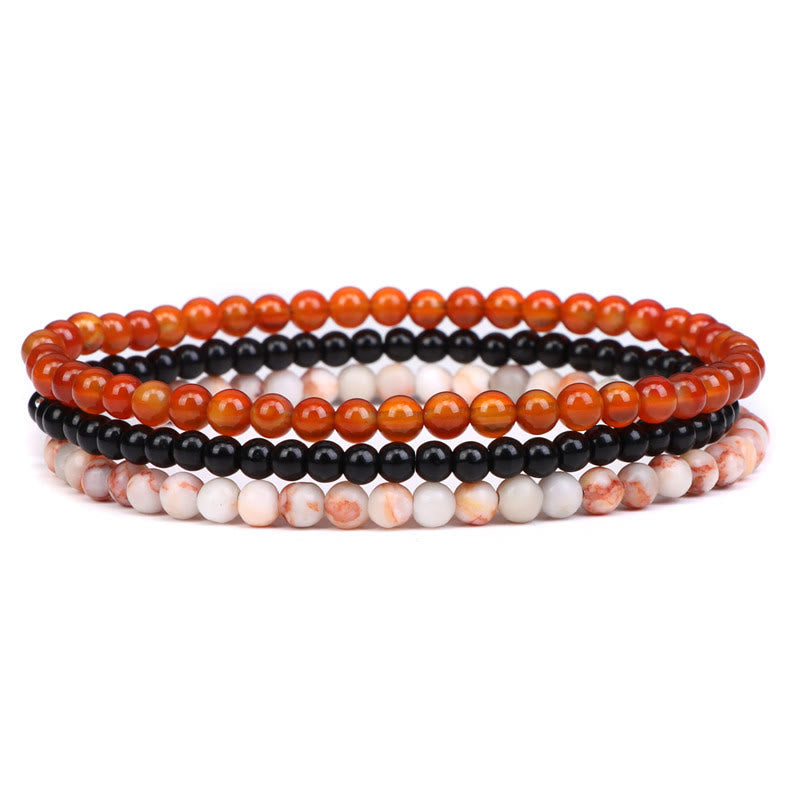Pulsera espiritual de paz interior con piedras de cristal natural de 3 piezas de Buddha Stones