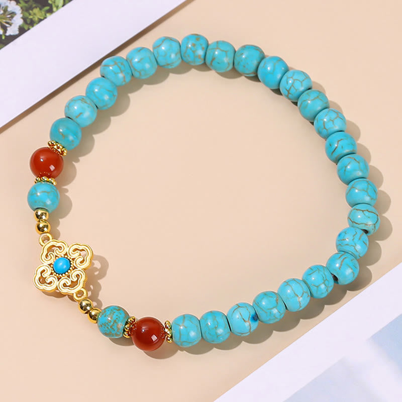 Buddha Stones Türkis Perlen Schutz Balance Armband