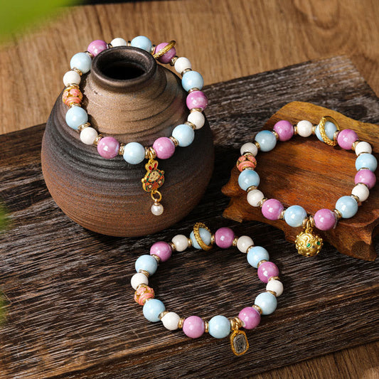 Pulsera de protección con cuentas de porcelana, ceniza de incienso, cristal Liuli, amuleto de cabeza de león, diosa tibetana de la riqueza, Zakiram, Buda, piedra de Buda