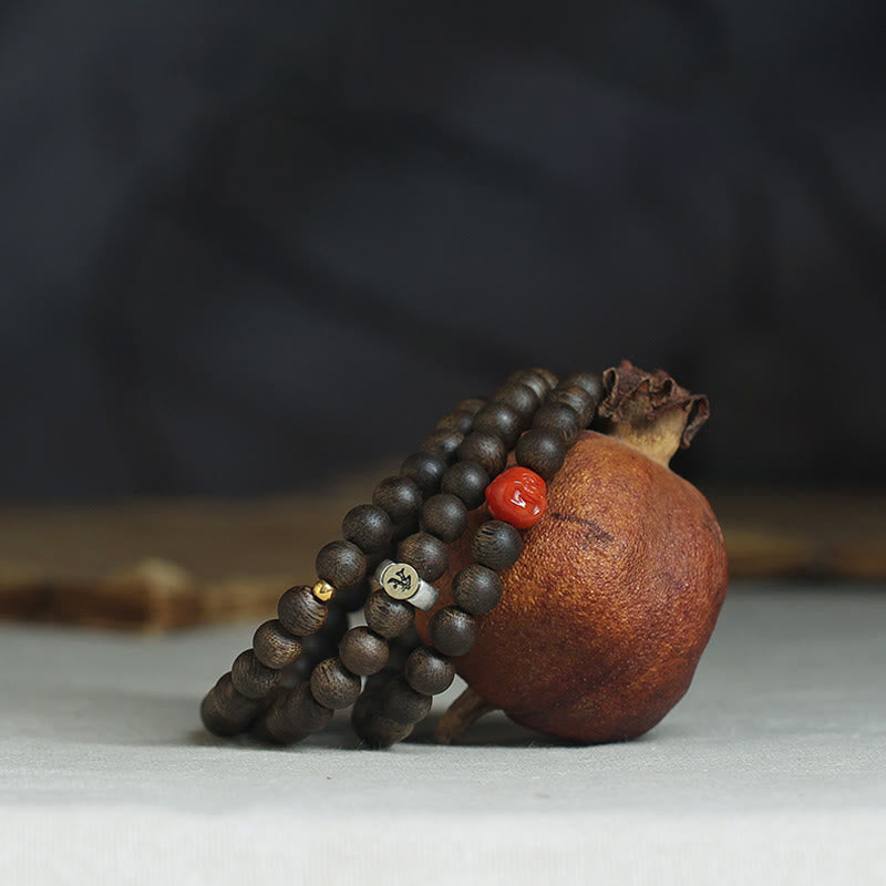 Buddha Stones 925 Sterling Silber Chinesisches Sternzeichen Natal Buddha Kalimantan Adlerholz Jade Bernstein 999 Gold Roter Achat Balance Armband