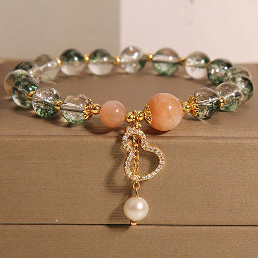 Pulsera de confianza con dije de calabaza fantasma verde de Buddha Stones