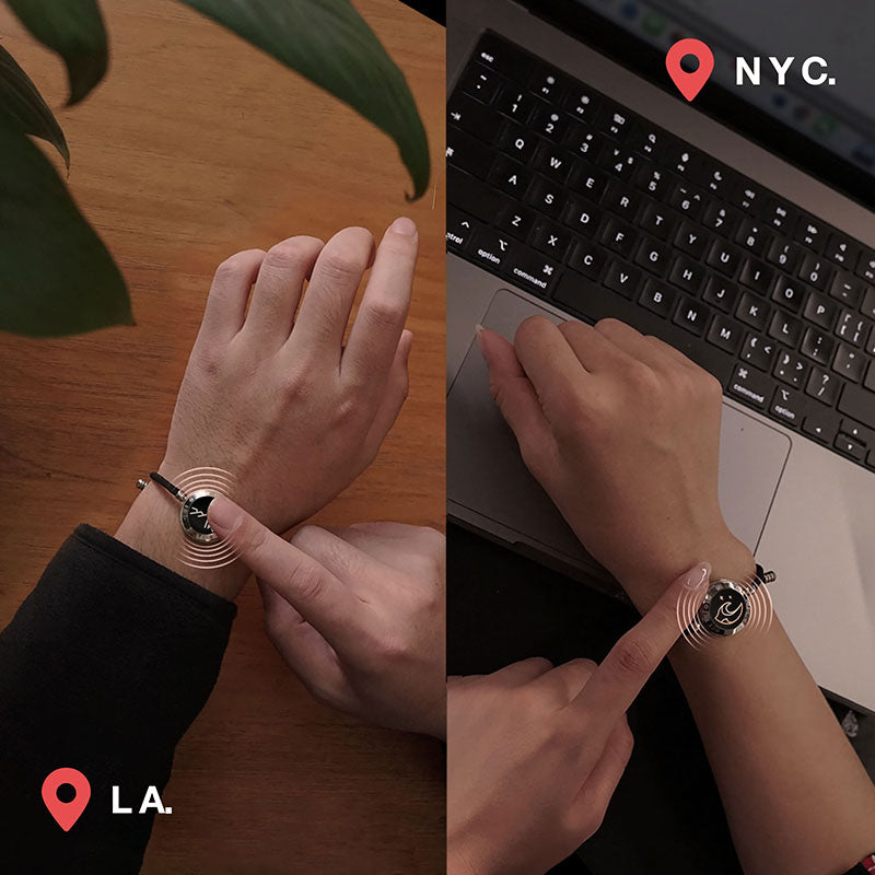 Mountain & Sea Touch Bracelets with Milan Rope (Black+Black) - Touch Bling