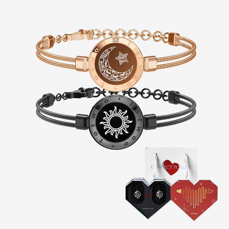 Sun&Moon Touch Bracelets with Snake Chain - Touch Bling