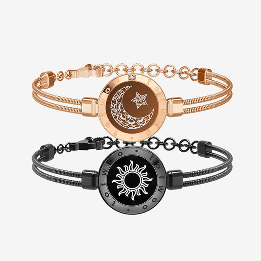 Sun&Moon Touch Bracelets with Snake Chain - Touch Bling