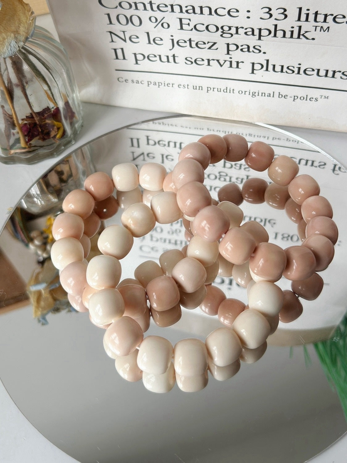 14mm Milk Strawberry Series Bodhi Bead Bracelet - Touch Bling