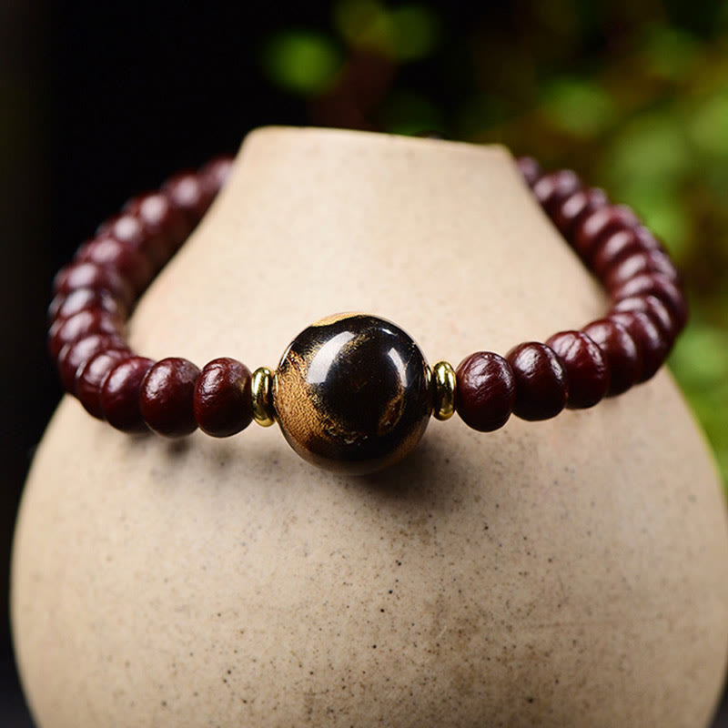 Pulsera de armonía con cuentas de semillas Bodhi moradas tibetanas naturales de Buda