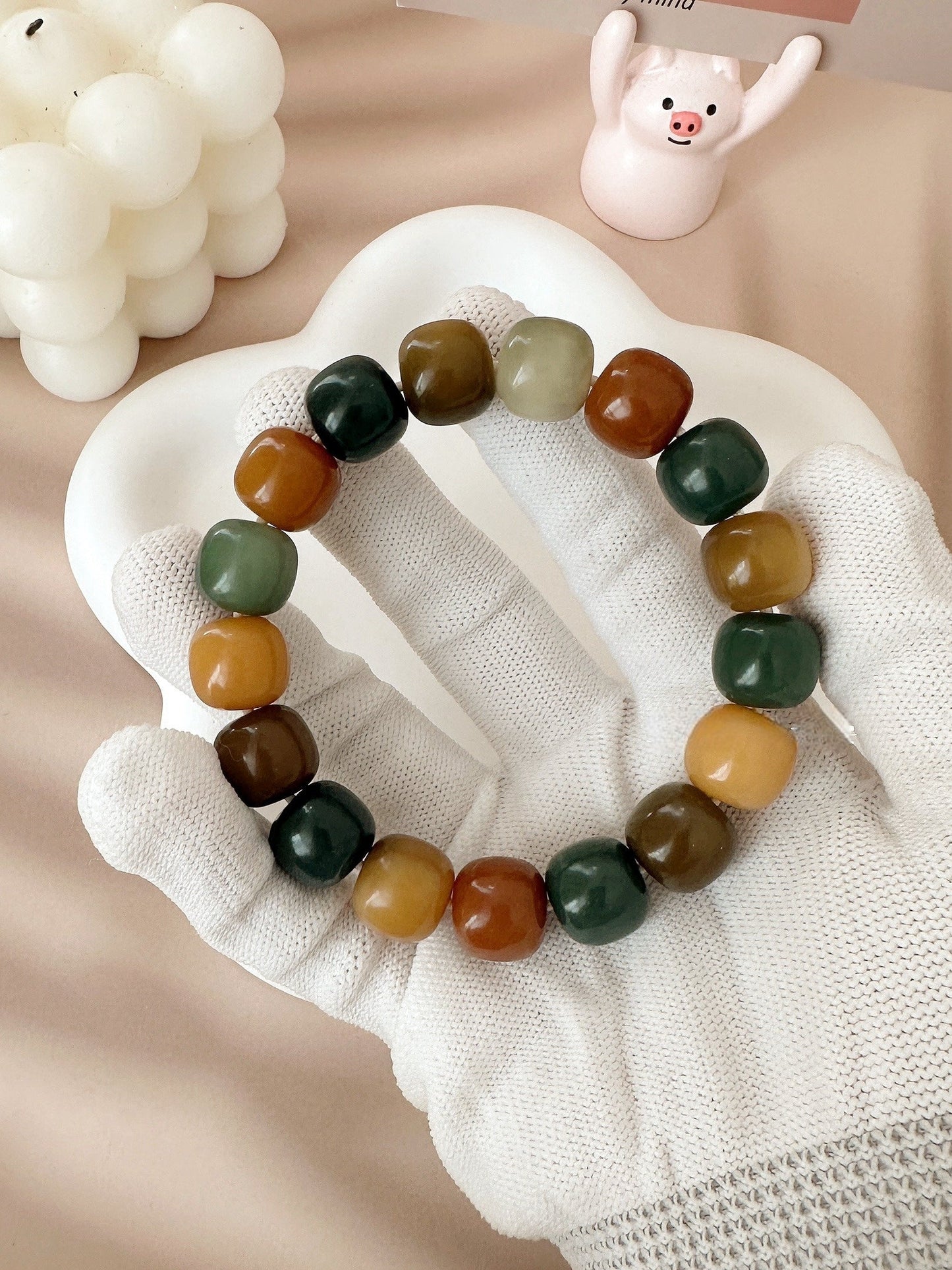 14mm Large Size Multi-Treasure Bodhi Bead Bracelet (Available in Multiple Colors) - Touch Bling