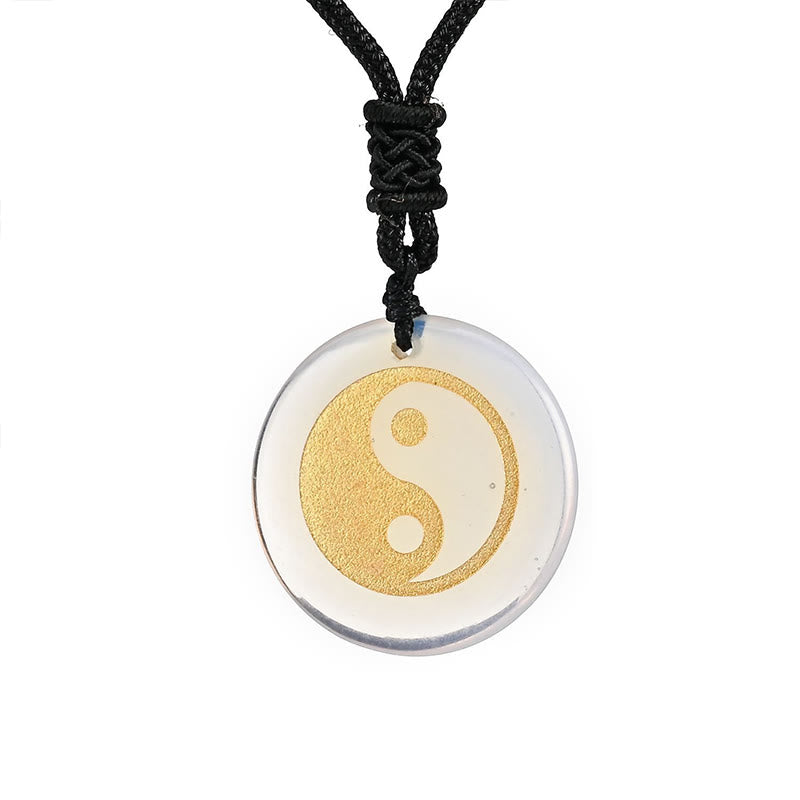 Collar con colgante espiritual Yin Yang, piedras de Buda, varios cristales, amatista, ojo de tigre, aventurina verde