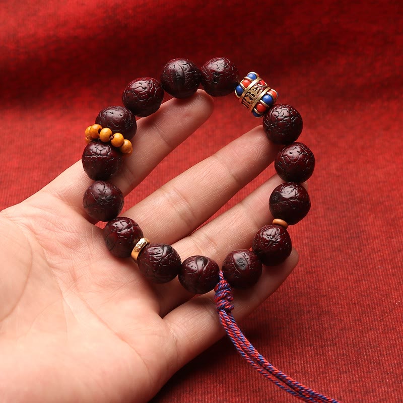 Pulsera de borlas con cuentas de semillas Bodhi y piedras de Buda que transmiten paz y calma
