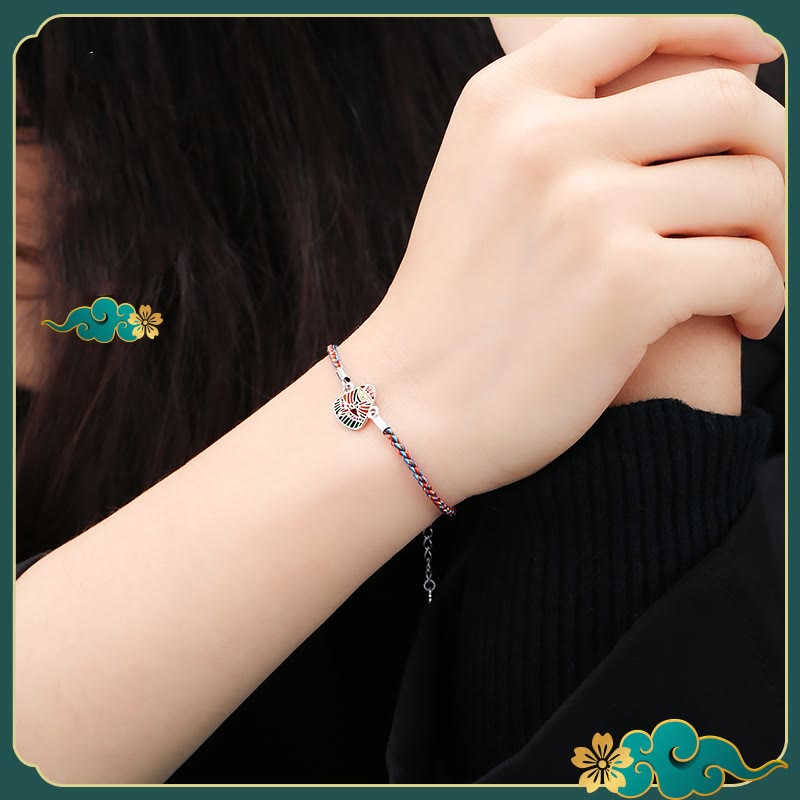 Buddha Stones 925 Sterling Silber Zongzi Muster Glück Mehrfarbig Handgefertigtes Armband