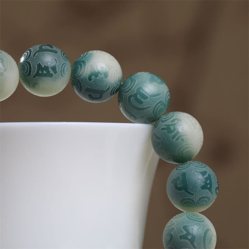 Pulsera con piedras de Buda, semillas de Bodhi, Om Mani Padme Hum grabadas, para alejar los malos espíritus