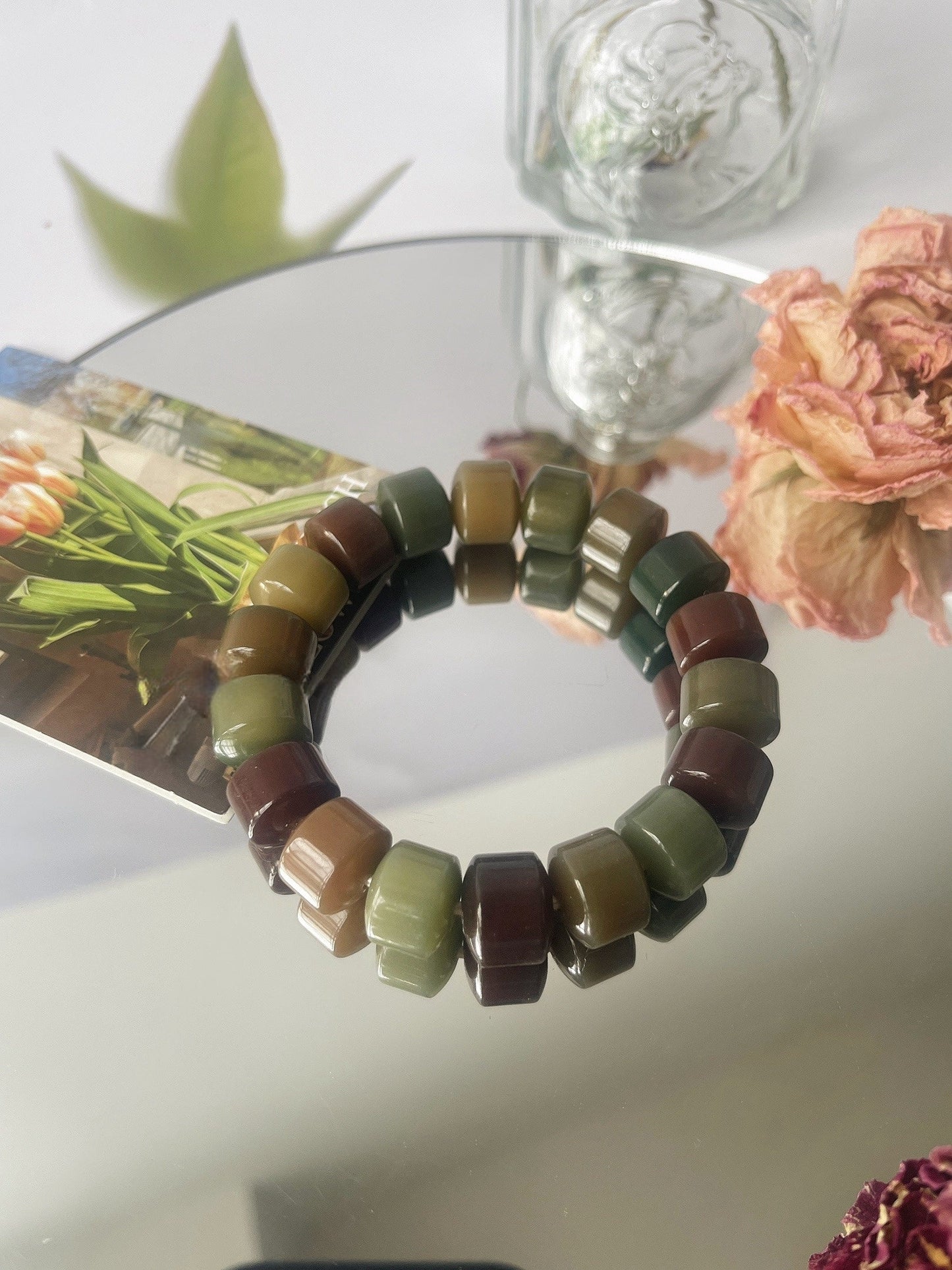 13mm Large Golden Wheel Bodhi Bead Bracelet - Touch Bling
