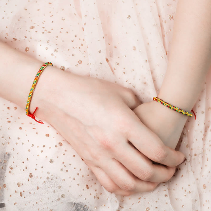 Pulsera multicolor hecha a mano para niños y adultos con piedras de Buda en plata de ley 925 con el Festival del Bote del Dragón, personaje Fu, patrón Zongzi, suerte