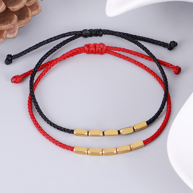 Pulsera trenzada de protección con cuentas de cobre hechas a mano con piedras de Buda