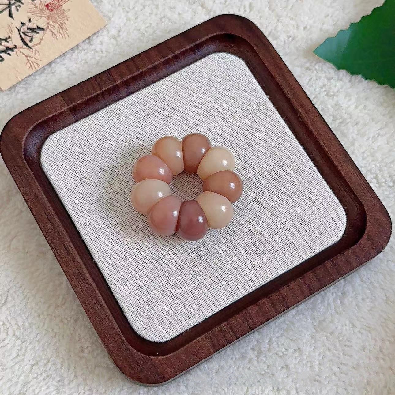 New Milky Strawberry-Colored Garlic Bodhi Bracelet 14MM (Multiple Colors Available) - Touch Bling