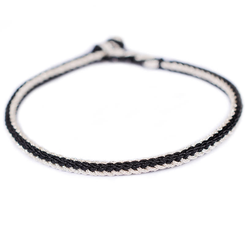 Pulsera de nudo de la paz de ocho hilos hecha a mano con cuerda bicolor de piedras de Buda