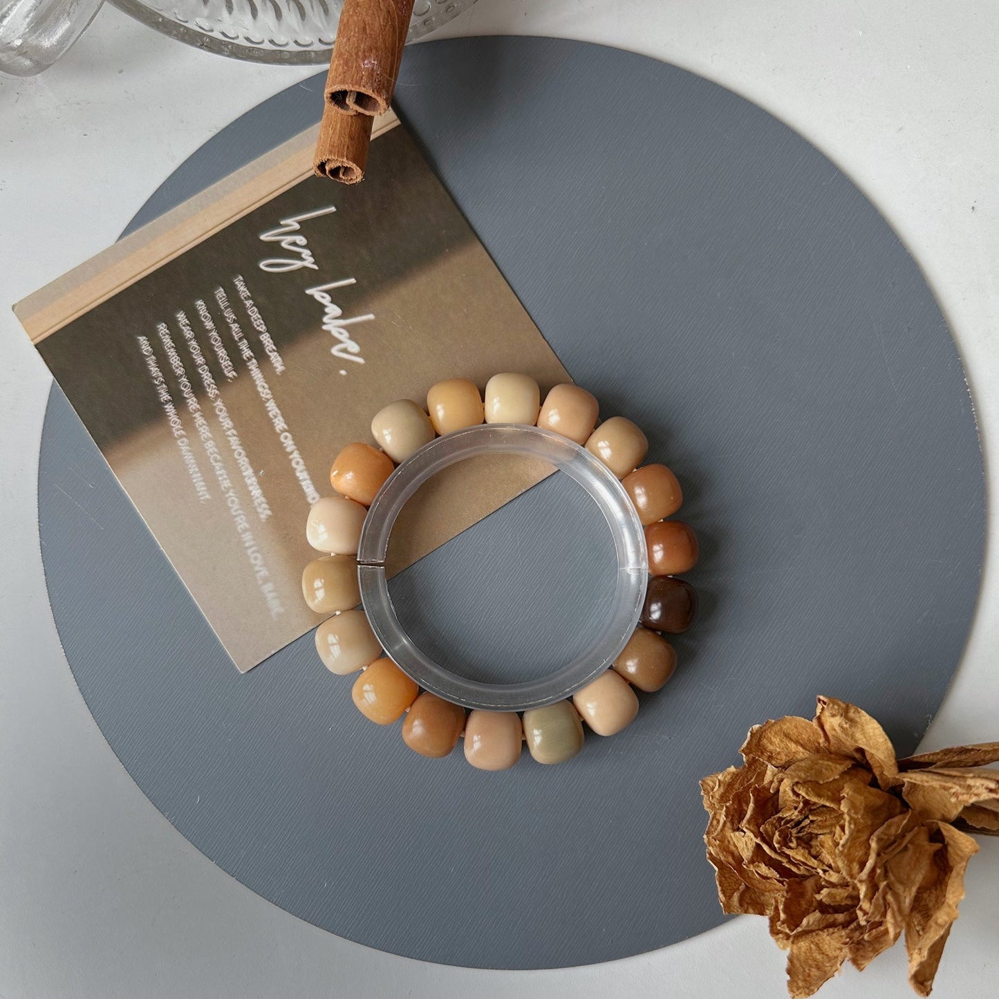 Milk Coffee Color Multicolored Bodhi Bracelet 12mm (Multiple Colors Available)