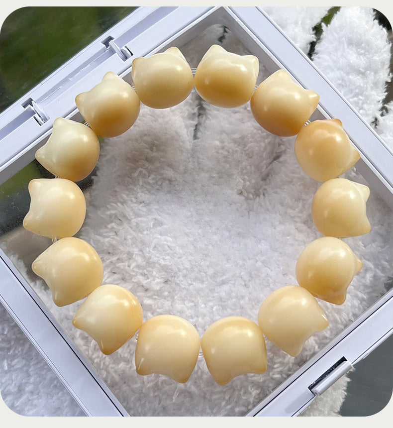 16mm Adorable Cat Head Bodhi Bracelet (Available in Multiple Colors) - Touch Bling