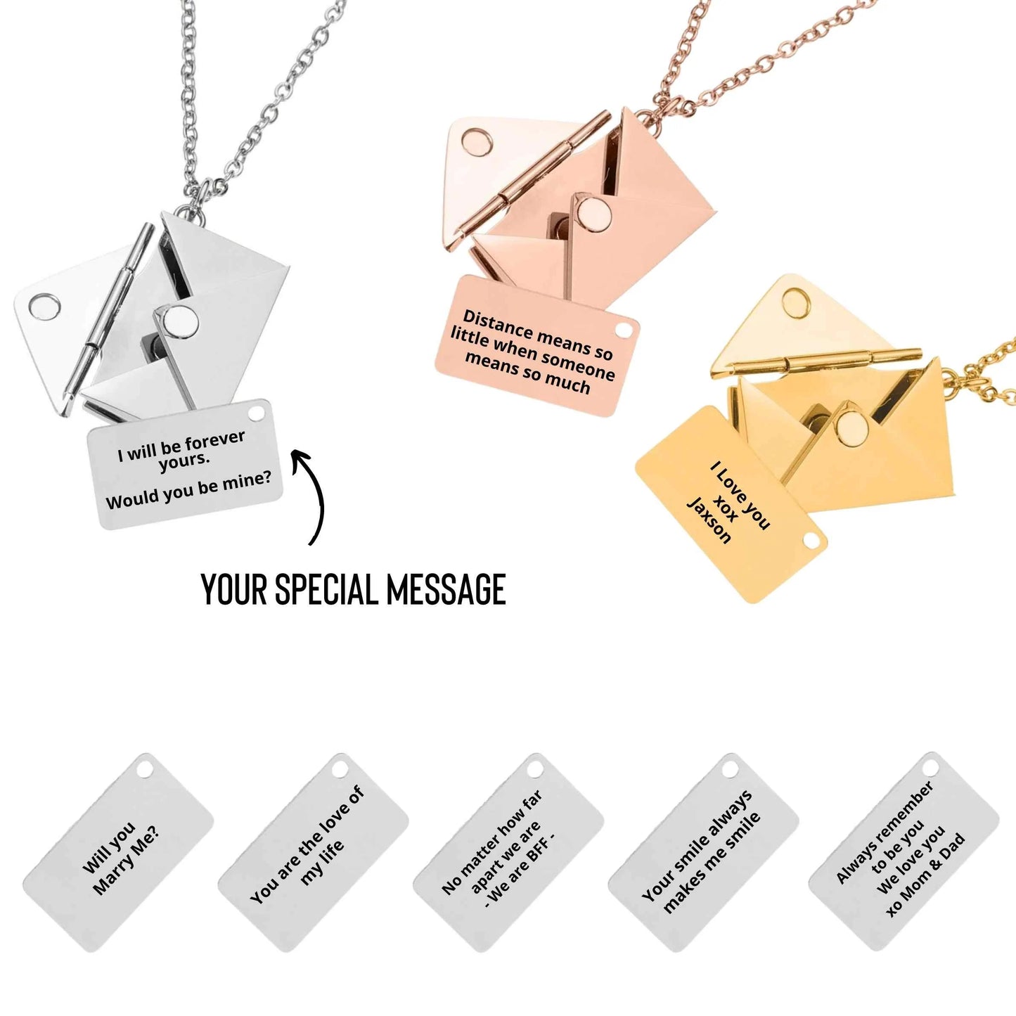 Personalized Envelope Letter Necklace
