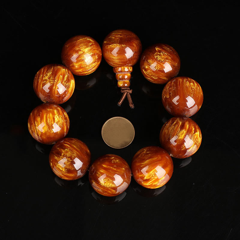 Buddha Stones Golden Sea Willow Erfolg Positives Armband Mala