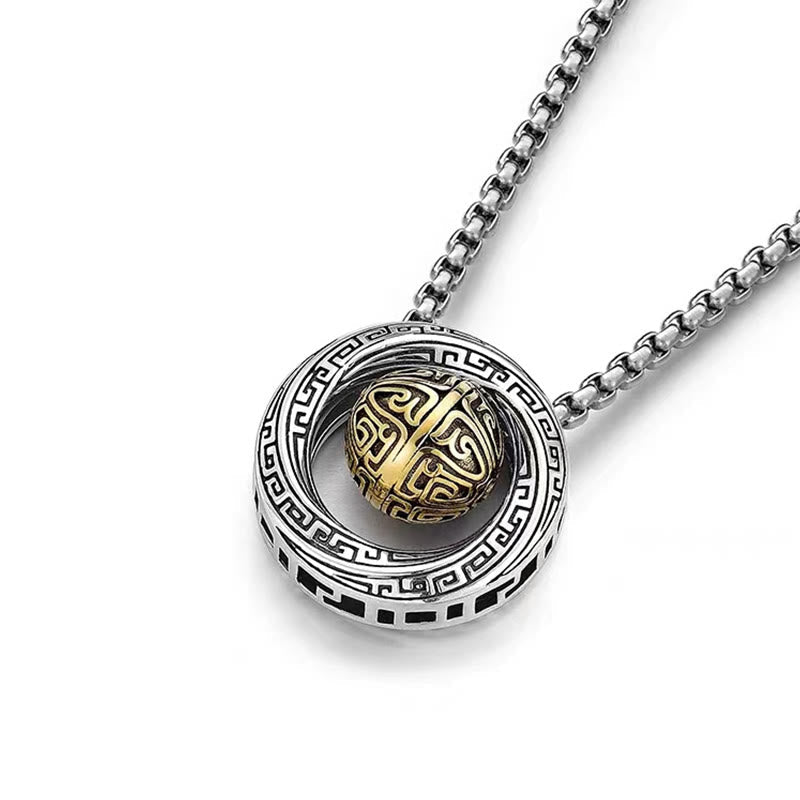 Collar con colgante de cobre con cuentas de la suerte de Mobius y piedras de Buda