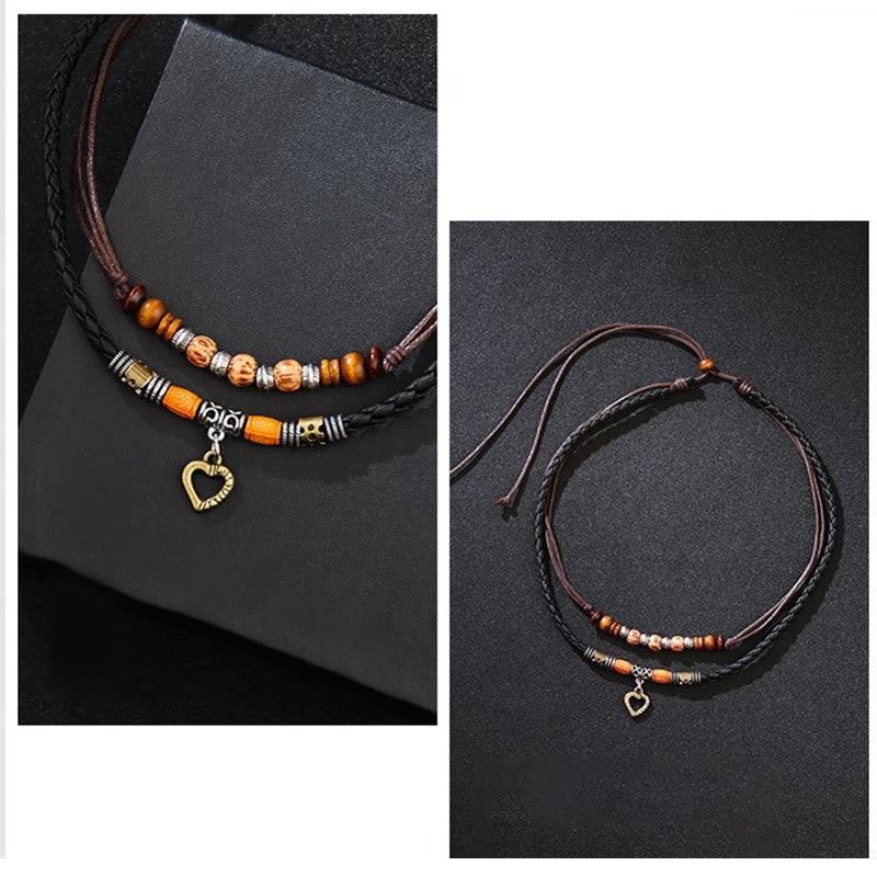 Pulsera con colgante y cuentas curativas con diseño de corazón de amor y piedras de Buda