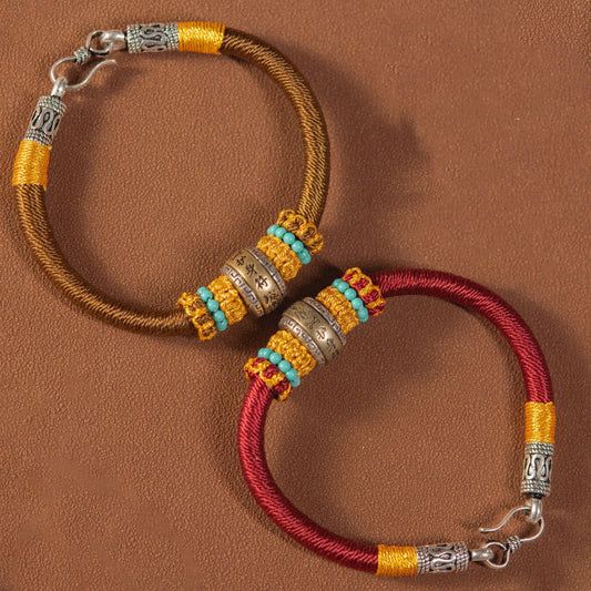 Pulsera trenzada con nudo King Kong, amuleto tibetano hecho a mano con piedras de Buda y protección de la suerte