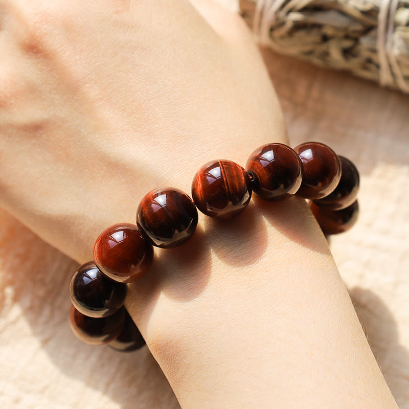 Pulsera de cuentas curativas de ojo de tigre natural de Buddha Stones