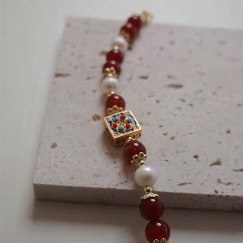 Buddha Stones Armband mit roter Achatperle, Selbstvertrauen und Selbstakzeptanz
