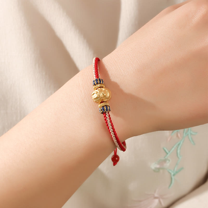 Buddha Stones 925 Sterling Silber Baby Drache Glück Stärke Handgefertigtes geflochtenes Armband