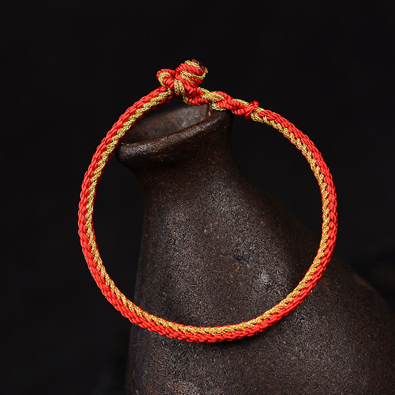 Pulsera de nudo de la paz de ocho hilos hecha a mano con cuerda bicolor de piedras de Buda