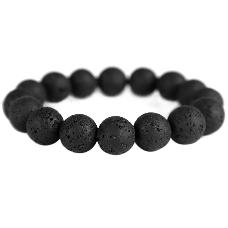 Pulsera curativa de piedra de lava, ébano y ojo de tigre