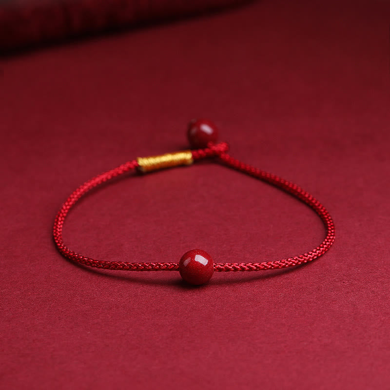 Buddha Stones Natürlicher Zinnoberroter Achat Segen Rotes Armband