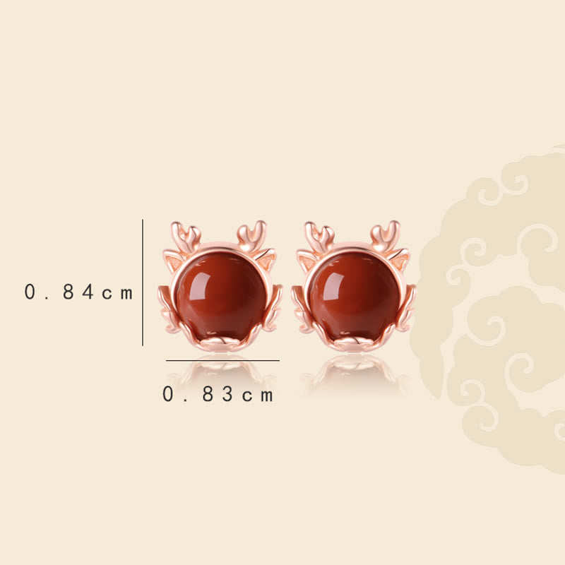 Buddha Stones 925 Sterling Silver Year of the Dragon Cinnabar Red Agate Dragon Protection Bracelet Necklace Pendant Earrings Ring