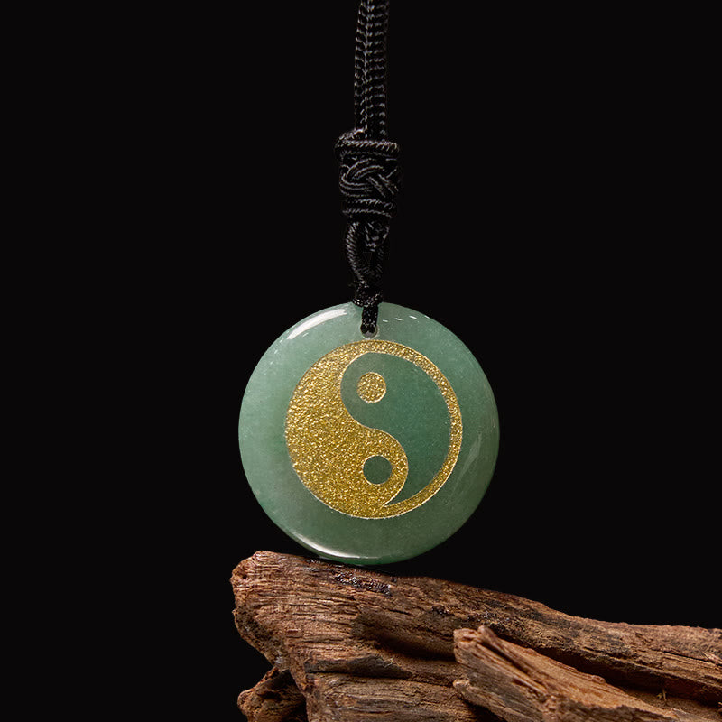 Collar con colgante espiritual Yin Yang, piedras de Buda, varios cristales, amatista, ojo de tigre, aventurina verde