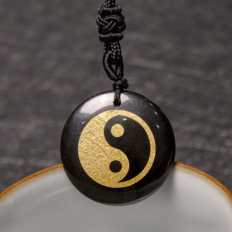 Collar con colgante espiritual Yin Yang, piedras de Buda, varios cristales, amatista, ojo de tigre, aventurina verde