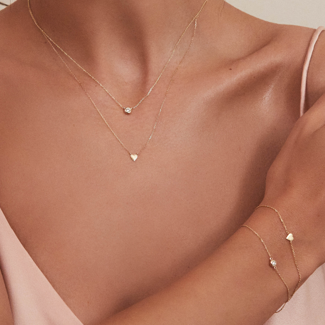 Pulsera de plata con corazón pequeño