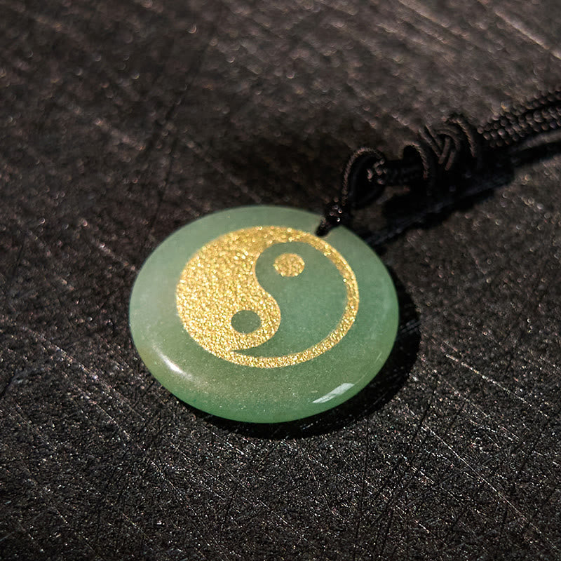 Collar con colgante espiritual Yin Yang, piedras de Buda, varios cristales, amatista, ojo de tigre, aventurina verde