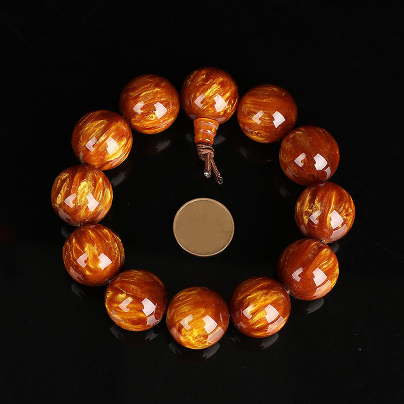 Buddha Stones Golden Sea Willow Erfolg Positives Armband Mala