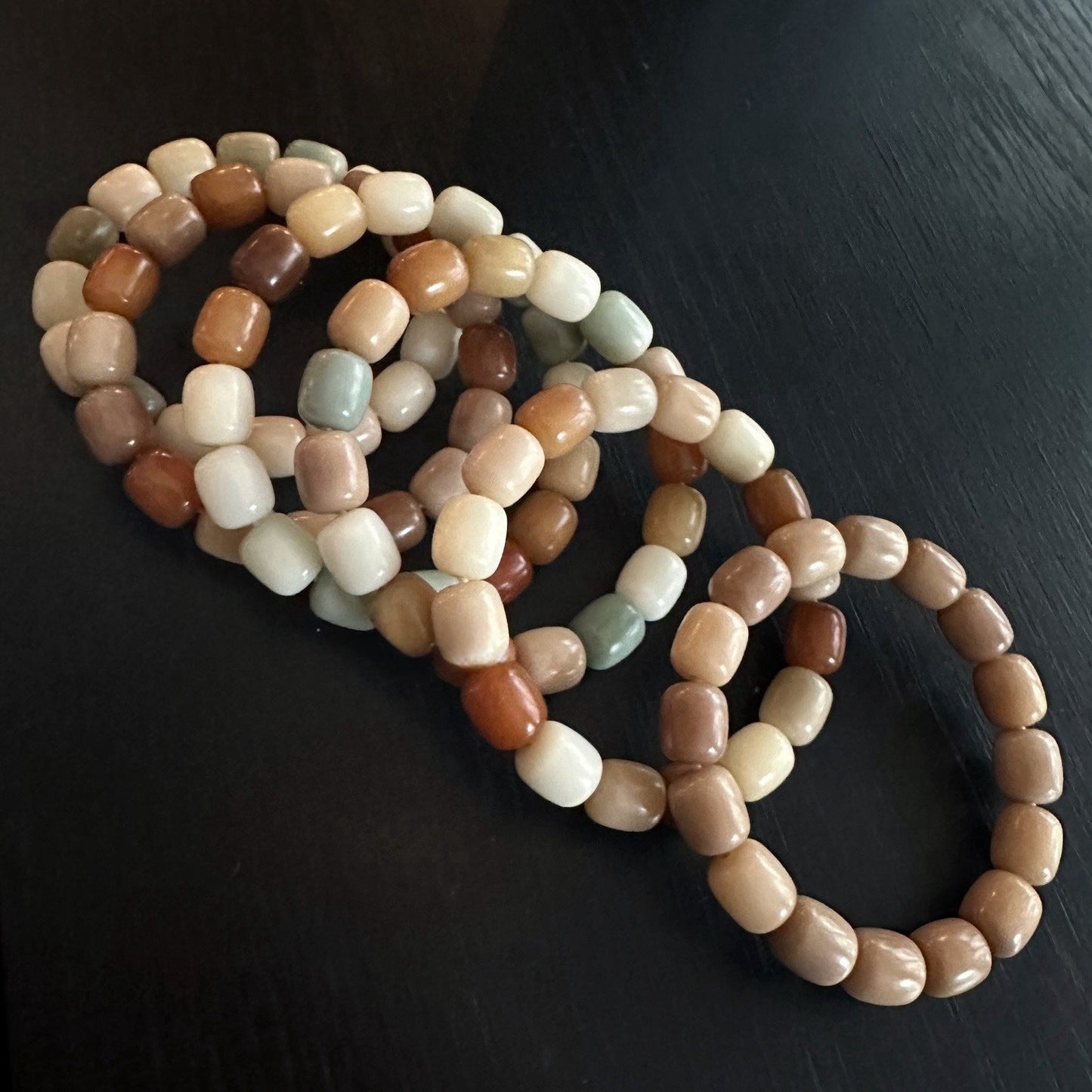 Rice Cake Milk Coffee Series Bodhi Bead Bracelet - Touch Bling