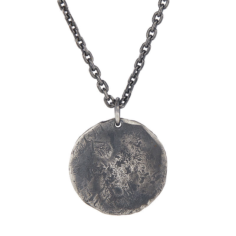 Buddha Stones 990 Sterling Silber Yin Yang Hammer Textur Harmonie Halskette Anhänger