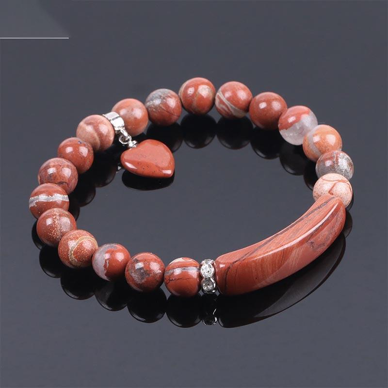 Buddha Stones Naturquarz Liebesherz Heilperlen Armband