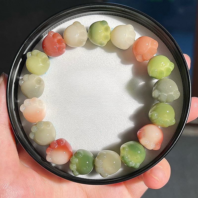 New Cute Color Series Cat Paw Bodhi Bracelet, Multiple Colors Available, 12-13mm - Touch Bling